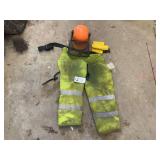 Safety Gear Assortment with Chaps, Helmet and Wedges