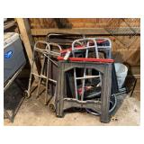 Assorted Folding Saw Horses and Walker Frames