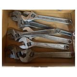 Box Lot of Adjustable Wrenches