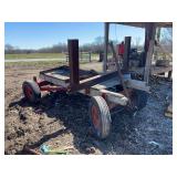 Four-Wheel Trailer with Steel Frame and Wood Platform