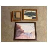 Collection of Framed Art and Empty Frames