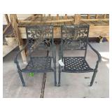 Pair of Cast Metal Outdoor Chairs