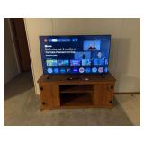 Wood Television Stand with Cabinet Doors
