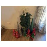 Assorted Decorative Trees and Star Topper