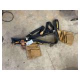 Tool Belt with Suspenders and Leather Tool Pouches