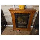 Electric Fireplace with Wooden Mantle