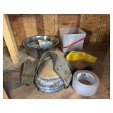 Assorted Spray Bottles, Tools, and Hardware