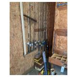 Fishing Rods, Reels, and Tackle Assortment