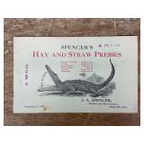 1908 J.A. Spencer Hay + Straw Presses Catalog