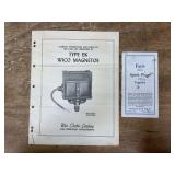 (2) Wico Magnetos + Champion Spark Plug Literature