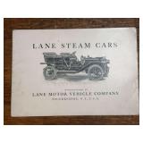 1911 Lane Motor Vehicle Co. Steam Cars Catalog
