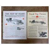 (2) Hay Press Sales Literature