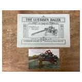 (2) Luebben Baler Co. Catalog + Postcard