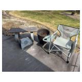 Miscellaneous porch decor, faux speaker box with speaker