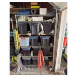 Metal shelf and everything on it