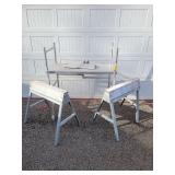 Aluminum Small Scaffold And Saw Horses Lot