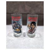 (2) Battlestar Galactica Glasses 1979 Cylon Warriors and Apollo