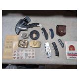 Collector Knives and Belt Buckles Lot