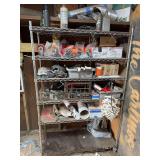 Everything on the metal shelf