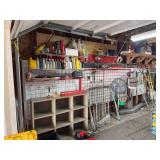 Entire wall of garage stuff