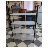 (1) Rolling Black Adjustable Shelf - 5