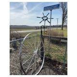 53” Tall wagon wheel and yard decor