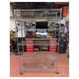 Adjustable metal rack 76 inches tall by 48 inches wide