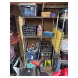 Metal shelf with everything else on it