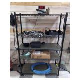Storage Rack with Electronics Lot