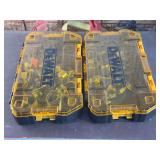 Two Dewalt Storage Containers Filled With Hose Clamps