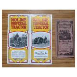 (2) Moline Universal Tractor + Moline Plow Co. Sales Literature