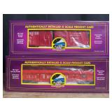 (2) Burlington Box Car + Gondola Car NIB M.T.H.