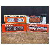 (4) Freight Cars + Caboose NIB Lionel