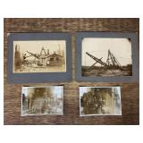 (4) Steam Dredge and Steam Engine Photos