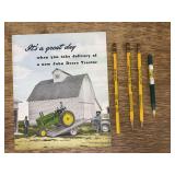 (5) John Deere Sales Literature + Pencils