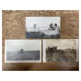 (3) Tractor + Steam Engine Postcards