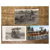 (3) Tractor Postcards