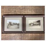 (2) Russell Steam Engine + Thresher Photos