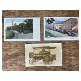 (3) Northwest Thresher + Huber Postcards