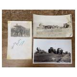 (3) Tractor + Steam Engine Postcards and Photo