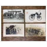 (4) Automotive Postcards