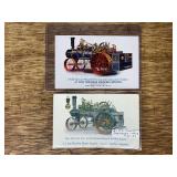 (2) J.I. Case Threshing Machine Co. Steam Engine Postcards