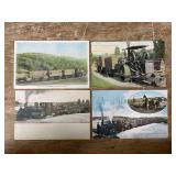 (4) Steam Engine Postcards