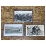 (3) Tractor + Steam Engine Postcards