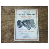 Keck-Gonnerman Co. Kay-Gee Tractor Sales Literature