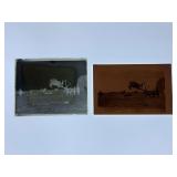 (2) Hay Rake Postcard + Glass Negative