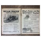 (2) Nelson Tractor +  Whitney Tractor Magazine Ads