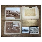 (6) Steam Engine + Threshing Machine Photographs