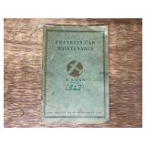 1929 Franklin Automobile Co. Airman Series Maintenance Manual