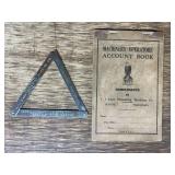 (2) J.I. Case Threshing Machine Co. Ruler + Account Book
